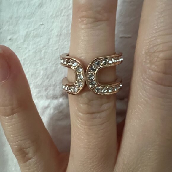 Coach Double Link Wrap Ring in rose gold (size 5) - Picture 2 of 5